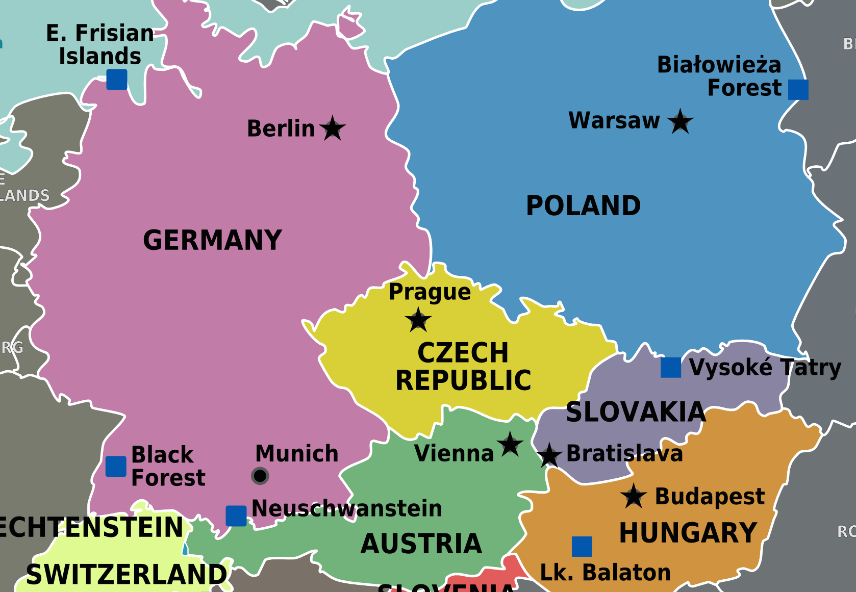 Центральная Европа. Страны центральной Европы. Страны центральной и Восточной Европы. Восточная и Центральная Европа.
